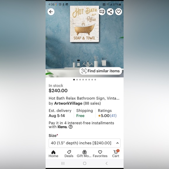 Hot Bath Relax Bathroom Sign - Picture 2 of 2